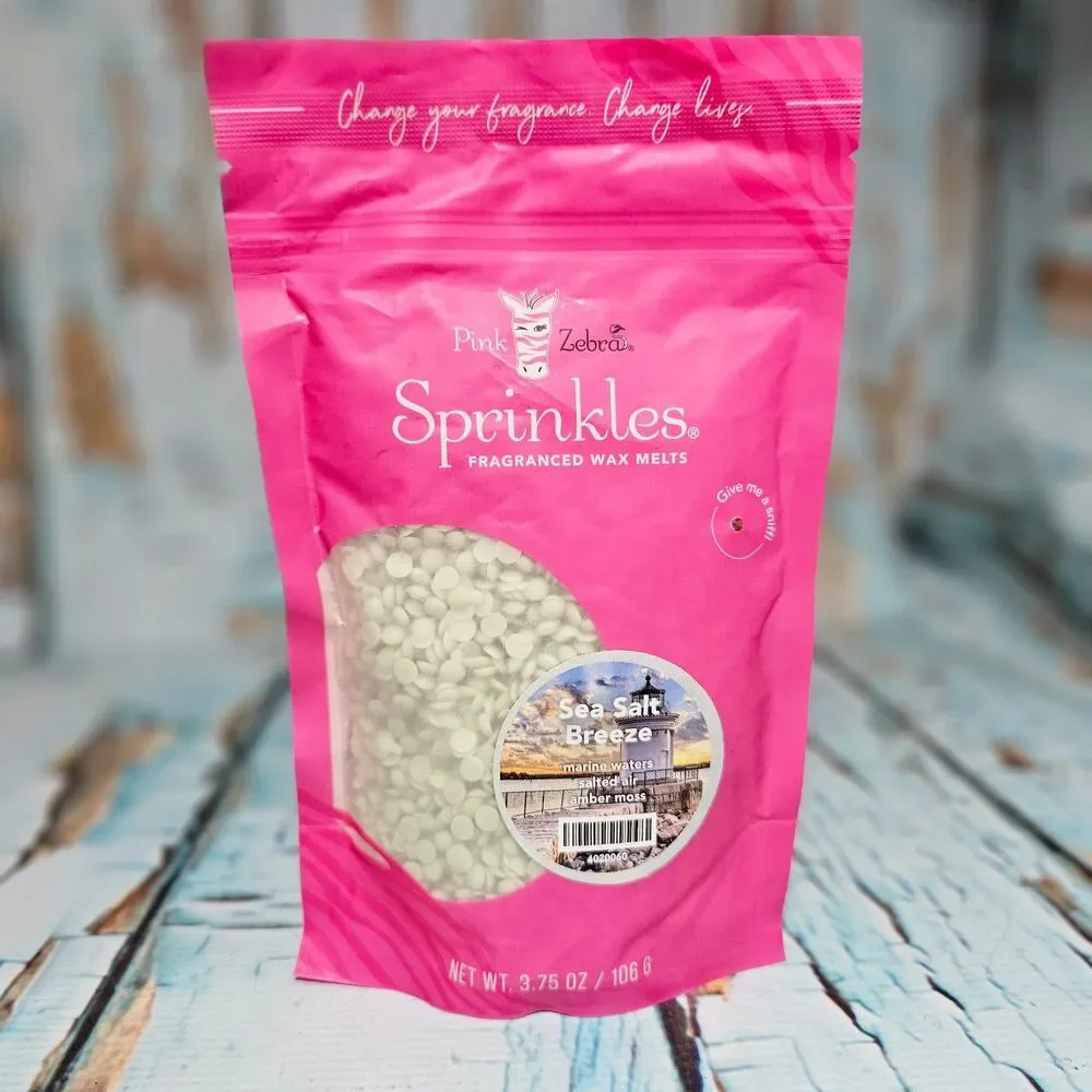 Pink Zebra Sea Salt Breeze Sprinkles Wax Melts 3.75 oz NEW Retired Home Fragranc